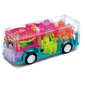 ماشین اسباب بازی اتوبوس چرخ دنده ای موزیکال و چراغ دار Gear Light Bus Toy_اسباب بازی